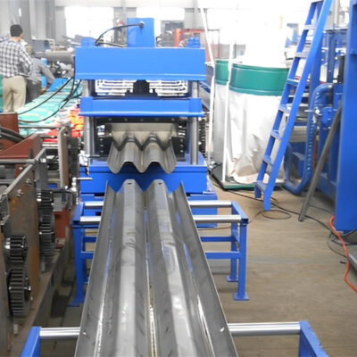 Three waves highway guardrail machine